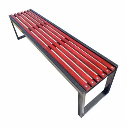 Banca terasa/gradina, structura metal, sezut din lemn, 170x45x40 cm