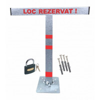 Blocator loc parcare, teava otel, culoare argintiu, model T