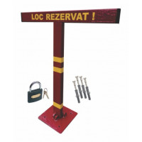 Blocator loc parcare, teava otel, culoare rosu, model T