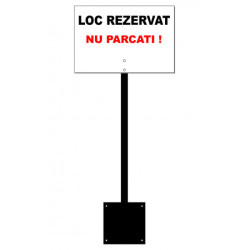 Placuta parcare, aluminiu, 30x20 cm, cu picior sustinere otel si talpa de prindere