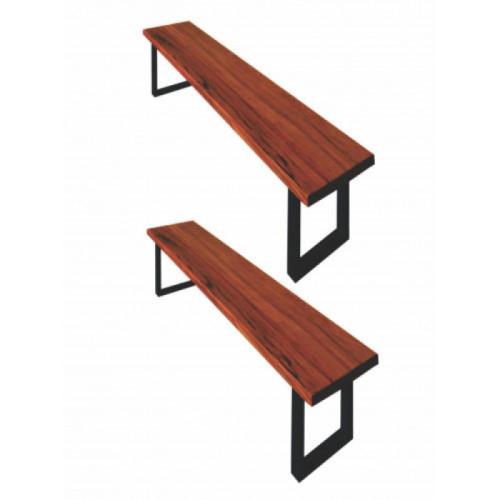 Banci, structura metal, interior/exterior, 3 persoane, 170 x 50 x 30 cm, set 2 bucati