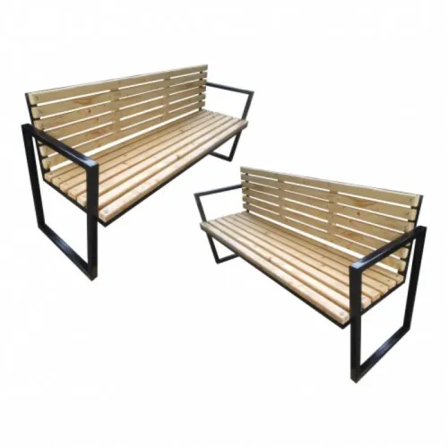 Banci gradina/terasa, structura metal, 3 persoane, 170 x 80 x 50 cm, set 2 bucati
