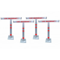 Set 4 blocatoare parcare, otel, culoare argintie, model T