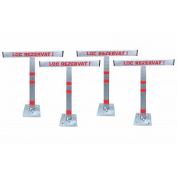 Set 4 blocatoare parcare, otel, culoare argintie, model T